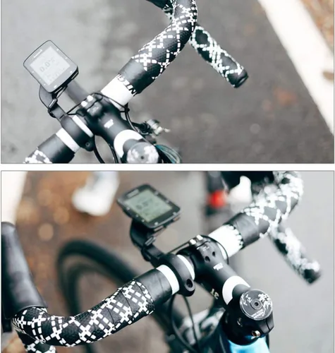 Miniatura 8 de 2 rollos de cintas de manillar de bicicleta de gel de sílice con tapones de barra para bicicleta de carretera montaña ciclismo