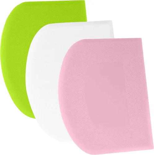 Miniatura 18 de SURDOCA Raspador de Masa Raspador de Banco - 3P 4.7x3.7" Raspador de Tazón de Plástico Flexible, Borde Afilado y Ángulos Raspador de Pastel.