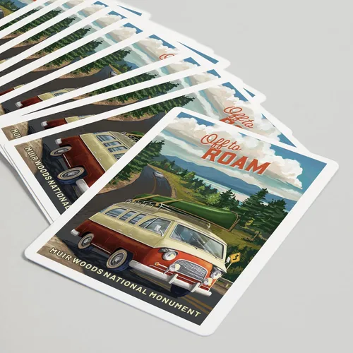 Miniatura 5 de Lantern Press Muir Woods National Monument, California, Camper Van, Off to Roam, 52 Playing Cards for Adults, Poker Size Card Deck