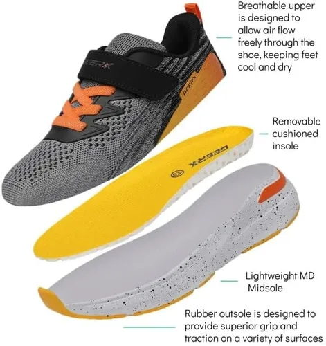 Miniatura 7 de GEERX Tenis deportivos para niños pequeños, ligeros, transpirables, deportivos