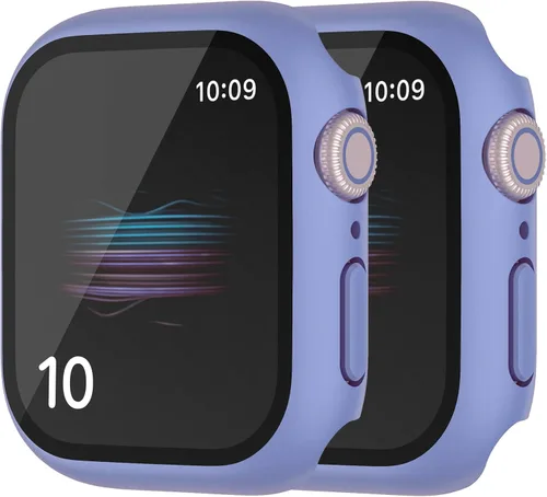 Miniatura 10 de Paquete de 2 fundas rígidas de 1.496 pulgadas para Apple Watch Series 3, 2, 1, 1.496 pulgadas, protector de pantalla de vidrio templado, cobertura