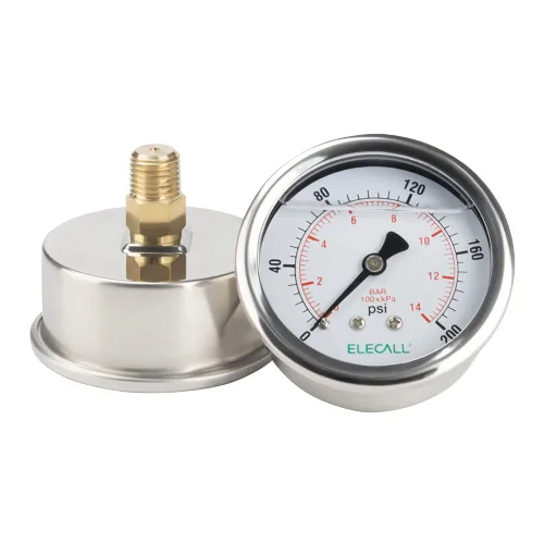 Miniatura 8 de Manómetro de presión lleno de aceite de silicona de 30 psi para prueba de presión de agua, aceite y aire en bomba de piscina, filtro de arena