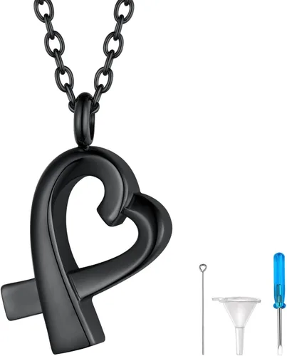 Miniatura 248 de FindChic Collares personalizados con urna para cenizas, barra vertical, gato, luna, reloj de arena, garra de perro, acero inoxidable, chapado en oro