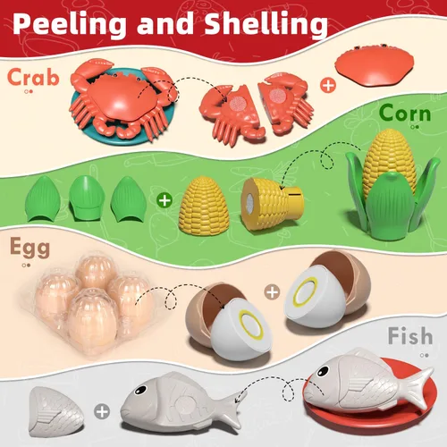 Miniatura 4 de Lehoo Castle Accesorios de Cocina de Juguete, Juegos de Ollas y Sartenes para Cocina de Niños, Juegos de Comida de Juguete para Niños, Set de Cocina