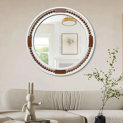 Miniatura 10 de HQiJun Espejo Redondo de Pared – Espejo Circular Grande Negro de 26.8" para Pared con Marco de Metal Decorativo Arte Duradero, Espejo Colgante