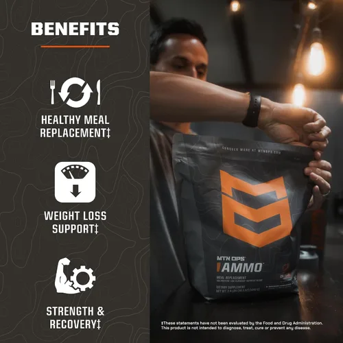 Miniatura 4 de MTN OPS Batido en polvo de reemplazo de comida de munición – 0.67 oz de proteína, 0.35 oz de linaza, 0.14 oz de alimentos integrales, frutas