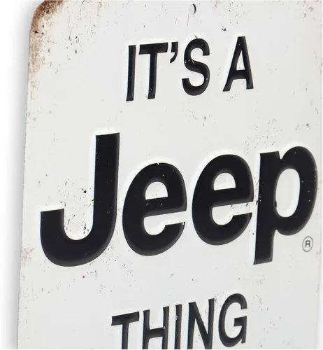 Miniatura 4 de Letrero de metal blanco y negro para Jeep Thing, letrero vintage para garaje o cueva de hombre Blanco/Negro