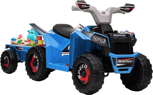 Miniatura 13 de Aosom Coche ATV Cuatriciclo para Niños con Remolque Trasero, Coche Eléctrico de Paseo de 6V con Función de Avance y Retroceso, Ruedas Resistentes al