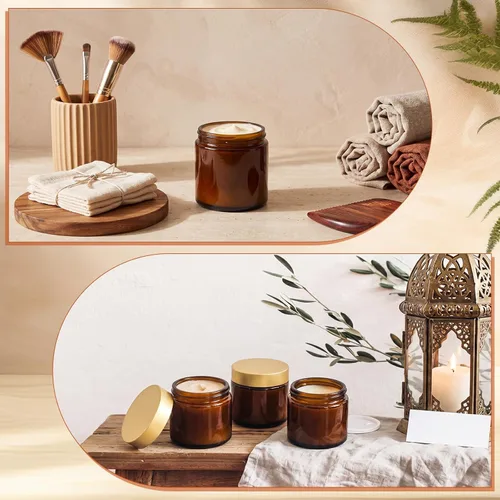 Miniatura 6 de Norme 24 frascos de vidrio de 4 onzas con tapas, a prueba de fugas, redondos, herméticos, vacíos, con tapa interior para almacenar lociones