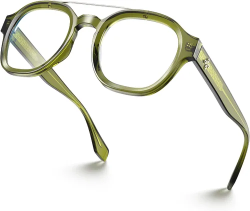 Miniatura 9 de VISOONE Gafas retro redondas antifatiga ocular de metal medianas, gafas de bloqueo de luz azul para juegos de computadora, mujeres y hombres, Sanford