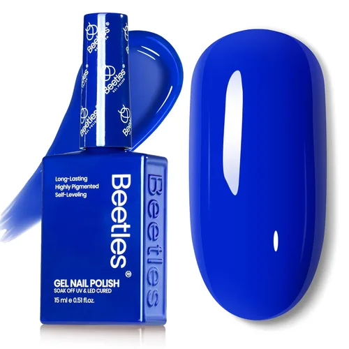 Miniatura 103 de Beetles - Esmalte de uñas de gel ultravioleta semipermanente sin HEMA de alto brillo para manicura francesa y arte de uñas, frasco a juego, blanco