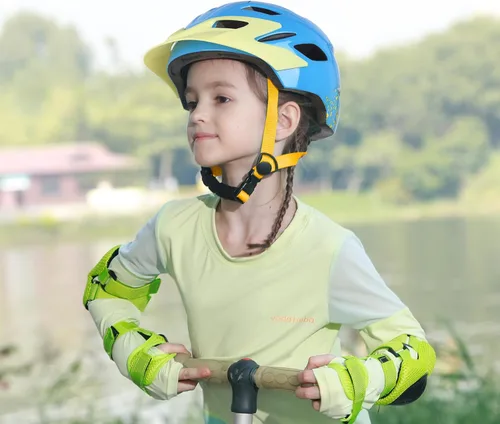 Miniatura 2 de Casco de bicicleta para niños, casco ajustable para niños y jóvenes con visera desmontable y luz LED para niños de 3-5/5-8/8-12 años, casco Azul