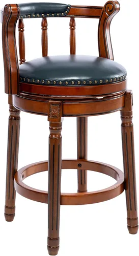 Miniatura 17 de CozyRain Taburetes de bar modernos taburetes giratorios, encimera de cocina tapizado de piel auténtica con reposapiés para el hogar, cocina, comedor