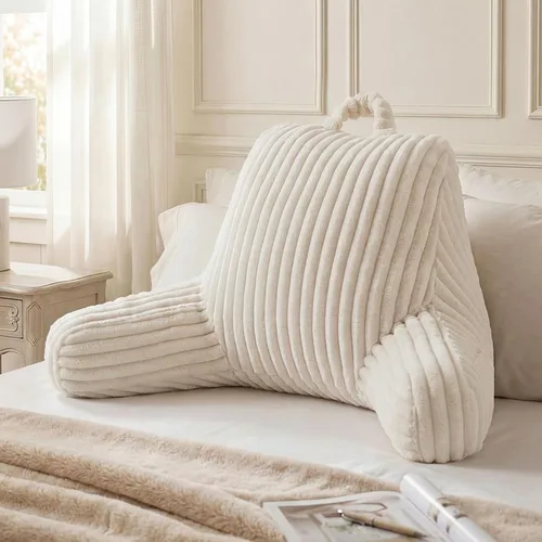 Blissful Diary Almohada de lectura para sentarse en la cama, almohada de espalda de franela para adultos y niños, cojín de respaldo para sentarse en