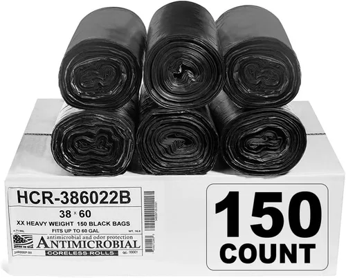 Miniatura 49 de Aluf Plastics Bolsas de basura de alta densidad, 10 galones, 1000 unidades, 6 micrones (eq), 24" x 24", transparentes, para baño, oficina