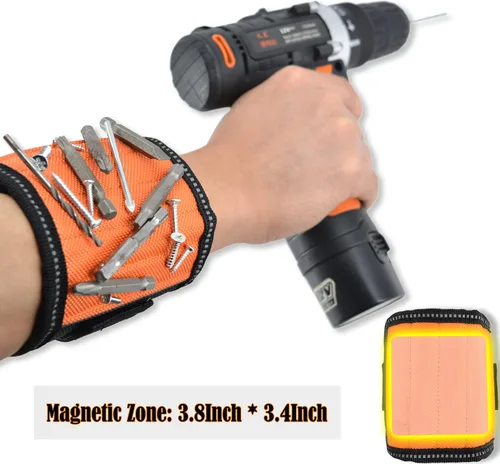 Miniatura 4 de Juego de fundas de taladro 3 en 1 con pulsera magnética fuerte y cinturones sólidos de 2 pulgadas para hombres, soporte para taladro, soporte