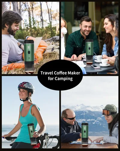 Miniatura 6 de Máquina de Espresso Eléctrica Portátil, Cafetera de Coche para Viajes y Campamento, Cafetera a Batería Compatible con Café Molido y Cápsulas NS