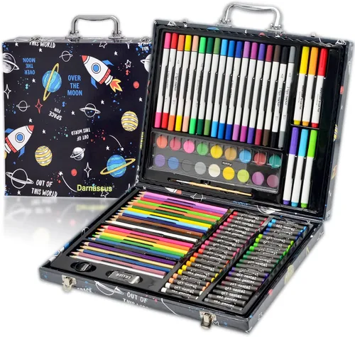 Miniatura 10 de Darnassus Juego de arte de 132 piezas, juego de colores profesionales de lujo, caja de regalo, juego de arte, manualidades, dibujo, pintura, kit