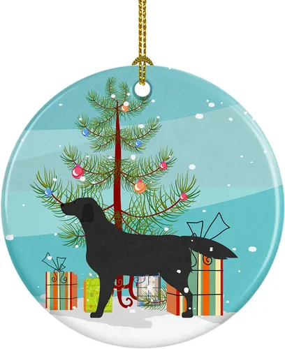 Miniatura 30 de Caroline's Treasures Bulldog inglés «Merry Christmas» adorno de cerámica para árbol de Navidad, decoración colgante para el hogar, Navidad, fiestas