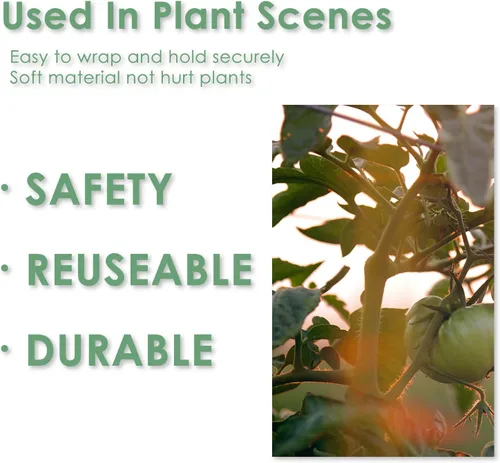Miniatura 7 de Corbata de jardín con correa verde que soporta plantas suaves con las plantas, diseño precortado, rasgable, reutilizable, resistente, multiusos