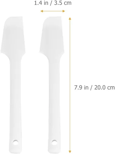 Miniatura 2 de Hemoton Paquete de 2 espátulas de silicona, raspadores pequeños flexibles con asas ergonómicas para hornear pasta de frijoles endulzados