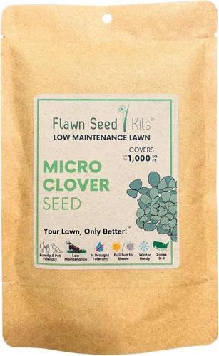 Miniatura 9 de Flawn Seed Kits Semilla de micro trébol, 4.4 onzas, revestimiento orgánico, ecológico, bajo mantenimiento, alternativa al césped, bolsa compostable