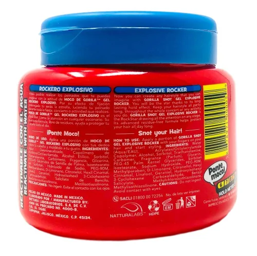 Miniatura 3 de Moco de Gorila Rockero Gel para el cabello, gel explosivo para peinar el cabello para una sujeción extrema de larga duración, Gorilla Snot Gel es