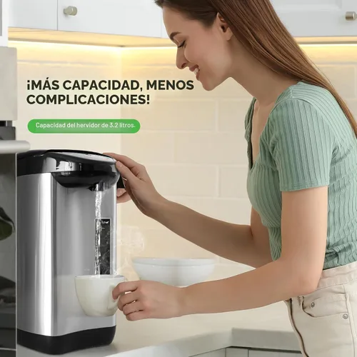 Miniatura 5 de NutriChef Olla de urna de agua caliente aislada de acero inoxidable, dispensador automático y manual, caldera automática, cierre de bloqueo