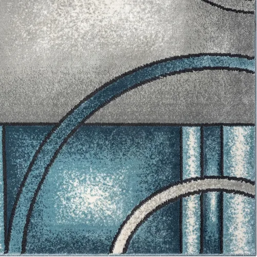 Miniatura 6 de LUXE WEAVERS Art Deco - Alfombra geométrica azul de 6 x 9 pulgadas