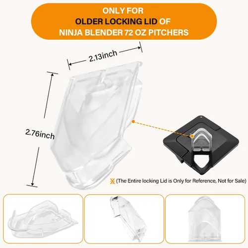 Miniatura 2 de BL660 BL740 BL770 BL770 BL780 - 2 piezas de repuesto para tapa de boquilla de repuesto compatible con tapa de licuadora Ninja de 72 onzas