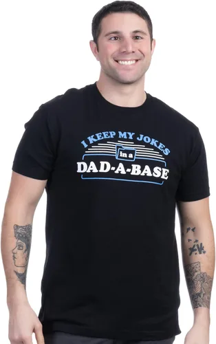 Miniatura 8 de Camiseta divertida con texto en inglés "I Keep My Dad Jokes in a Dad-A-Base" Camiseta divertida para padre, camiseta de humor para el día del padre