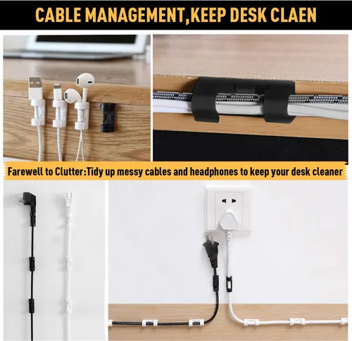Miniatura 3 de Clips para cables con fuerte adhesivo autoadhesivo, XIAOXI organizador de gestión de cables para TV y PC, soporte adhesivo para cables, ordena