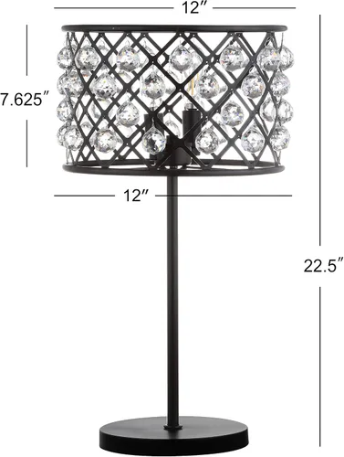Miniatura 4 de JONATHAN Y Lámpara de mesa de 22.5 pulgadas de bronce aceitado con 2 luces de cristal y hierro, moderna lámpara de mesita de noche glamorosa
