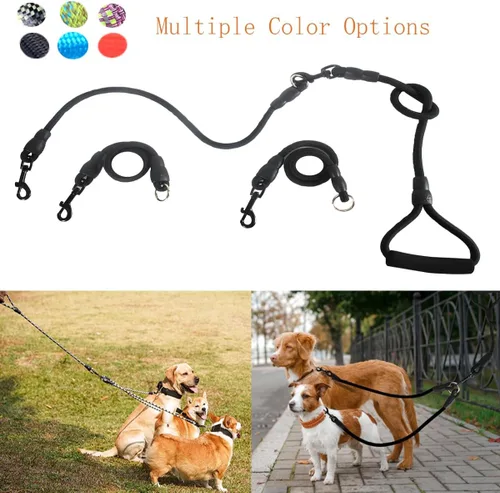 Miniatura 2 de Correa de perro de nailon duradera 3 en 1 con mango acolchado, cuerda de escalada extraíble sin enredos de 360°, cuerda de tracción para mascotas