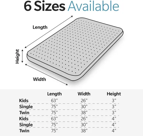 Miniatura 2 de Cubrecolchón de espuma viscoelástica de 4 pulgadas con cremallera resistente al agua, colchón enrollable para piso, colchonetas de dormir