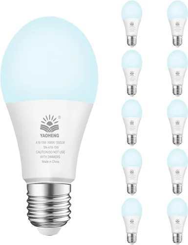 Miniatura 14 de Bombilla LED A19, bombillas LED equivalentes a 100 W, 2700 K blanco cálido, 1500 lúmenes, base E26 estándar, no regulable, bombillas superbrillantes