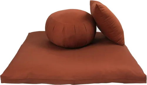 Miniatura 3 de Kapok Zafu, Zabuton and Support Juego de cojines de meditación (3 piezas)