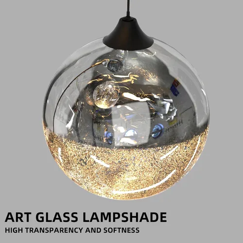 Miniatura 5 de ziidoo Lámpara colgante moderna de globo, cielo nocturno celestial, esfera de vidrio, lámpara colgante ajustable para isla de cocina, dormitorio