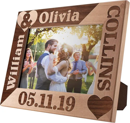 Miniatura 5 de Regalos para el día de San Valentín para ella, marco de fotos de boda personalizado de 4 x 6 pulgadas, Home is Where You are, regalos románticos