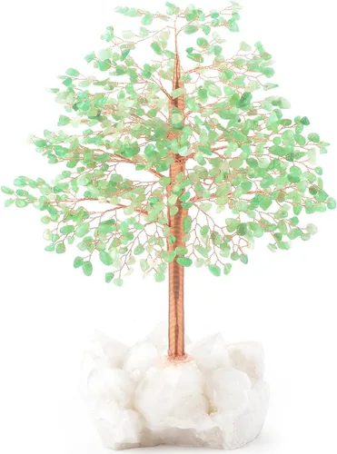 Miniatura 12 de Árbol de la vida con piedras preciosas de cuarzo rosa, base de racimo de amatista, cristal rosa curativo que equilibra la energía positiva, bonsái