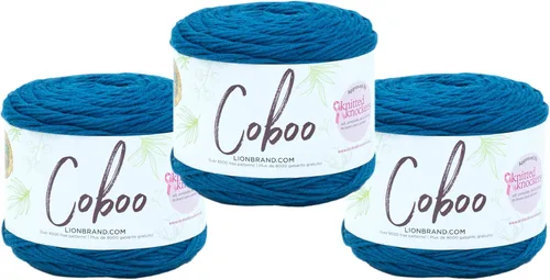 Miniatura 9 de Lion Brand Yarn Coboo, hilo suave para tejer, hacer ganchillo y manualidades, Vanilla Blossom, paquete de 3 Flor de vainilla