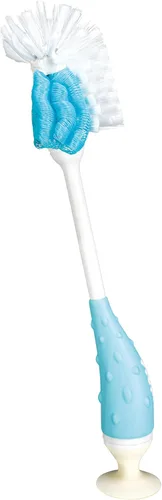 Miniatura 3 de Nuby Cepillo 2 en 1 para biberón con soporte, cerdas de nailon suave, apto para lavavajillas, herramienta de limpieza de biberones y pezones