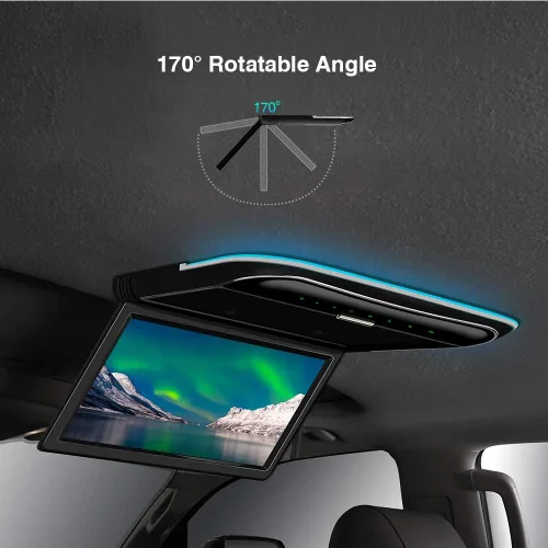 Miniatura 3 de XTRONS Pantalla de monitor montada en el techo del automóvil de 11.6 pulgadas, pantalla ultrafina abatible para automóvil, reproductor de video