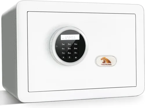 Miniatura 9 de TIGERKING - Caja de seguridad digital con luz LED, caja de seguridad pequeña para dinero con estante removible, caja de seguridad para dinero