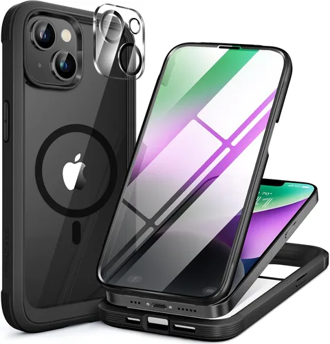 Miniatura 79 de Miracase Funda para iPhone 13 de 6.1 pulgadas, [sin burbujas] funda de teléfono de cuerpo completo con pantalla de vidrio completa integrada, sin