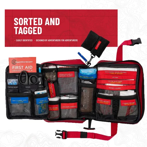 Miniatura 2 de Surviveware Kit de primeros auxilios impermeable, prémium, para automóviles, lanchas, camiones, huracanes, tormentas tropicales y emergencias al