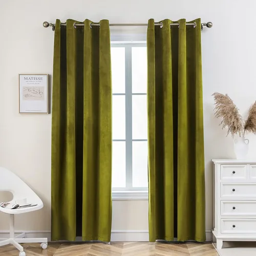 Miniatura 23 de Pleasant Boulevard - Cortinas de terciopelo para decoración interior de habitaciones y ventanas grandes, elegantes, estilo con ojales, 2 paneles