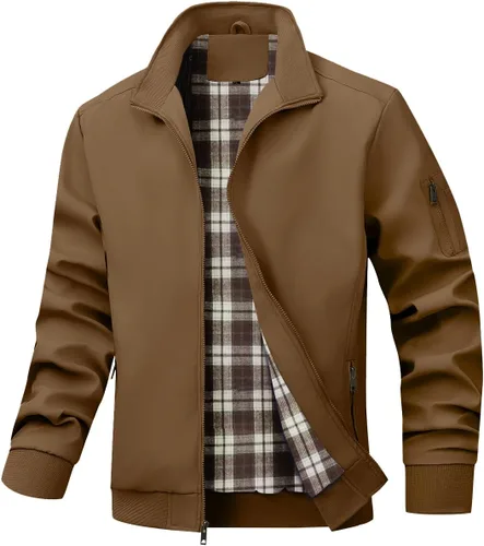 Miniatura 15 de Wizoat Chaqueta Bomber para Hombre Ligera Casual Cortavientos Chaquetas con Cremallera Abrigo