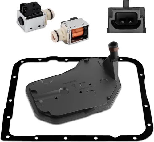 Kit de junta de filtro de transmisión 4L60E 4L65E y 2 piezas de válvula solenoide de cambio 24230298 A&B Compatible con Escalade 1999-2006, Chevy