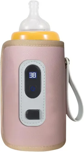 Miniatura 9 de Cubierta de aislamiento portátil para calentador de botellas, protector de calor de leche para bebés con ajuste de temperatura, calentador USB